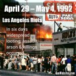 Over six days, widespread looting, assault, arson, and killings occurred in Los Angeles,