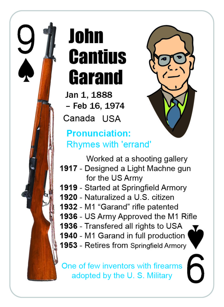 John Garand gun inventor card